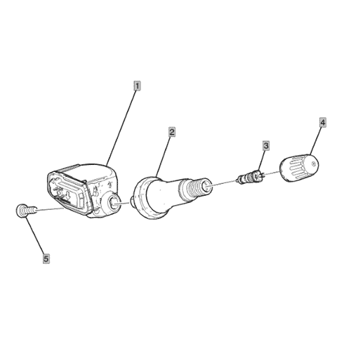 Схема расположения датчика давления воздуха в шине на Кадиллак ЦТС 14–17 годов выпуска