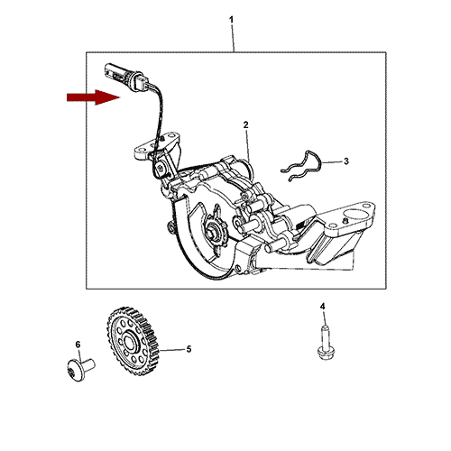 Схема расположения датчика масляного насоса двигателя Chrysler 300C | Крайслер 300 11–17 года выпуска