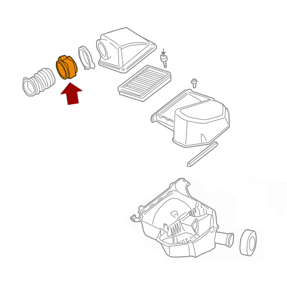 Схема расположения датчика расхода воздуха на Chevrolet Trailblazer | Шевроле Трейлблейзер 04-09