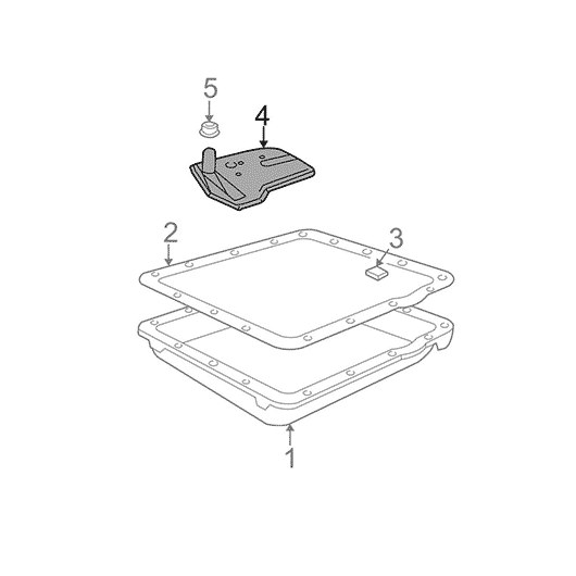 Схема расположения фильтра с прокладкой для акпп на Cadillac Escalade | Кадиллак Эскалейд 02–06 года выпуска