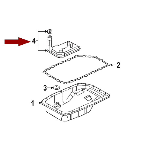 Схема расположения фильтра АКПП с прокладкой Chevrolet Tahoe | Шевроле Тахо 07–19 года выпуска