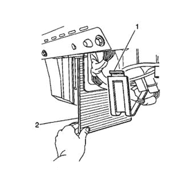 Схема расположения фильтра салонного на Chevrolet Avalanche | Шевроле Аваланч 07-13 годов выпуска