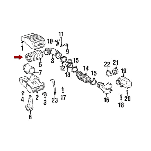 Схема расположения фильтра воздушного на Chevrolet Tahoe | Шевроле Тахо 96-00 годов выпуска