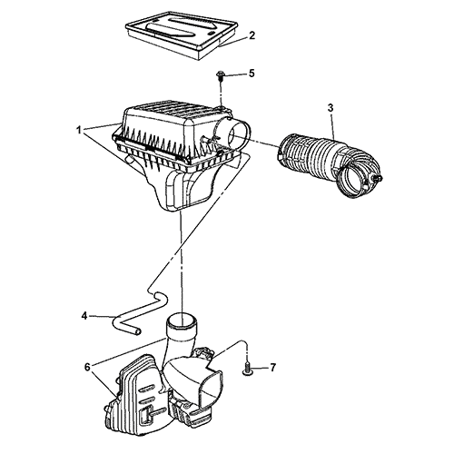 Схема расположения Фильтра воздушного на Крайслере 300С 05–10 года выпуска