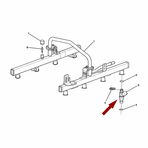 Схема расположения форсунки инжектора Hummer H2 | Хаммер 07–08 года выпуска