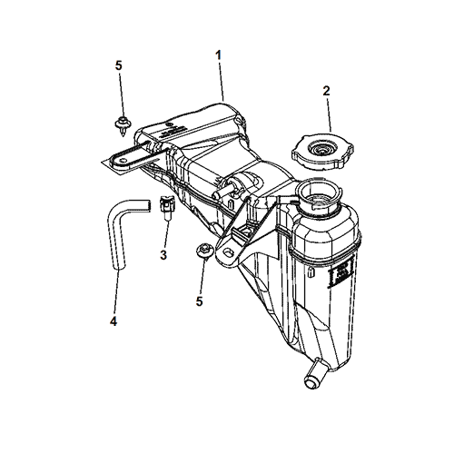 Схема расположения крышки радиатора Chrysler 300C | Крайсле 300Ц 05–17 года выпуска