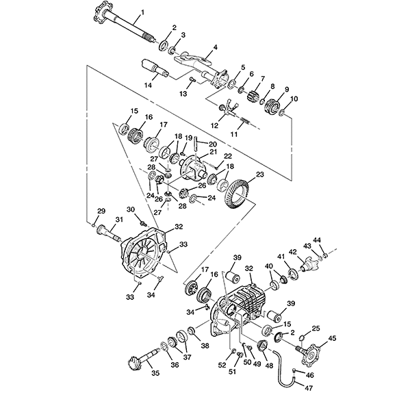 Схема расположения мотора (активатора) включения привода переднего моста на Chevrolet Avalanche | Шевроле Аваланч 07-13 годов выпуска
