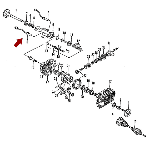 Схема расположения мотора включения привода переднего моста на Cadillac Escalade | Кадиллак Эскалейд 99-09 годов выпуска