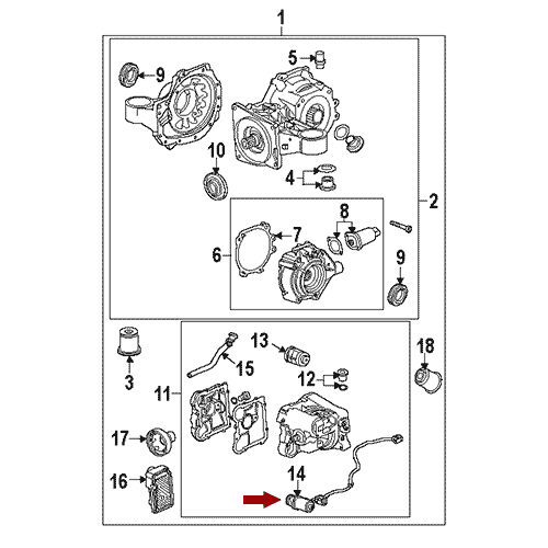 Схема расположения насоса дифференциала заднего моста на Cadillac SRX | Кадиллак Срикс 10–16 года выпуска 