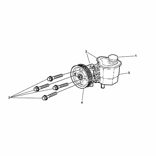 Схема расположения насоса гидроусилителя с бочком Chrysler Aspen | Крайслер Аспен 07–07 года выпуска