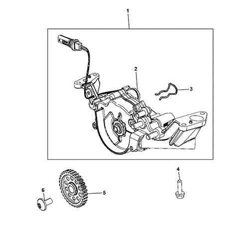 Схема расположения масляного насоса двигателя на Chrysler Town & Country | Крайслер Таун Кантри 11–16 года выпуска 