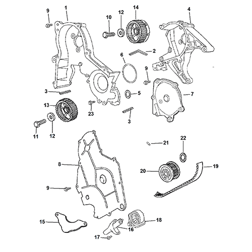 Схема расположения натяжителя ремня грм Chrysler 300M | Крайслер 300М 03-04 года выпуска