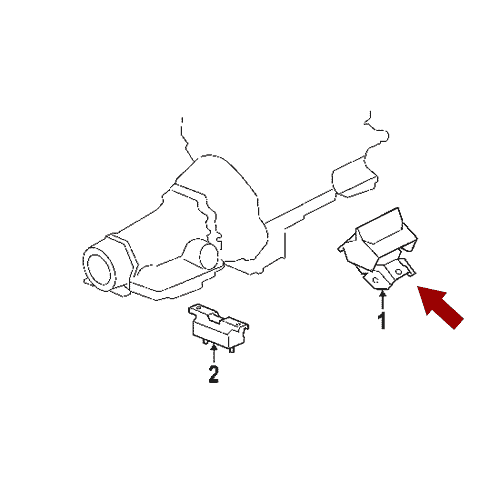 Схема расположения опоры двигателя на Chevrolet Tahoe | Шевроле Тахо 07–14 года выпуска 