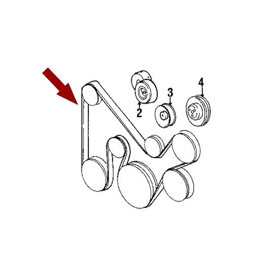 Схема расположения ремня приводного поликлинового на Крайслере Таун Кантри 01–07 годов выпуска
