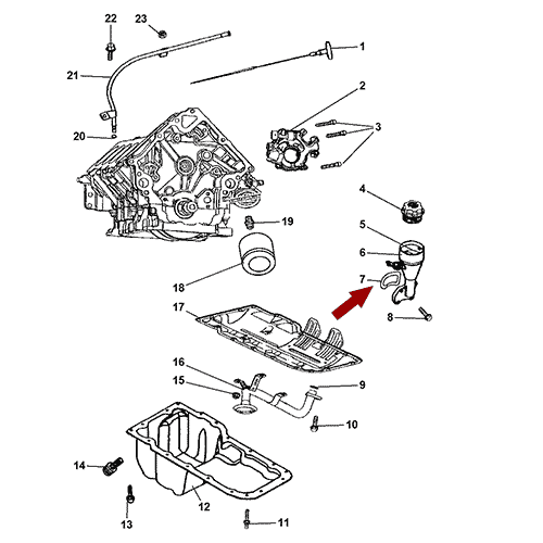 Схема расположения прокладки корпуса маслозаливной горловины на Chrysler Aspen | Крайслер Аспен 07 года выпуска