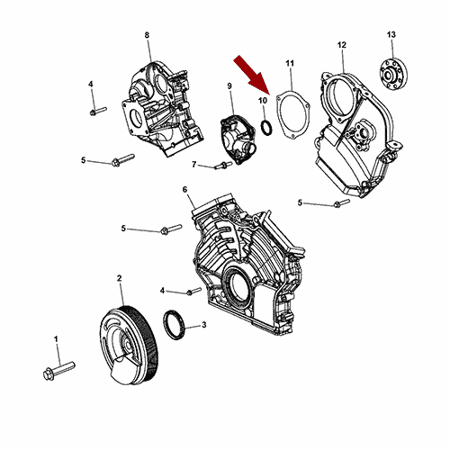 Схема расположения прокладки сапуна Chrysler 300C | Крайслер 300 13–14 годов выпуска