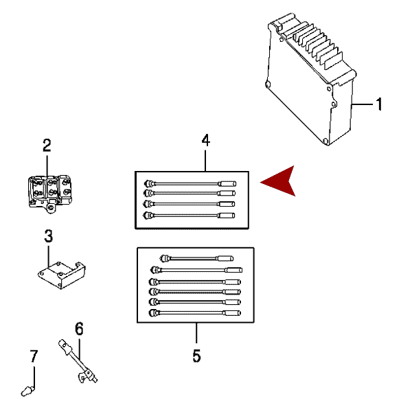 Схема расположения проводов высоковольтных на Крайслер Круизер 