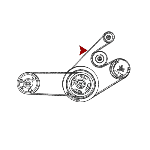 Схема расположения ремня генератора (кондиционера) на Крайслере Вояджер