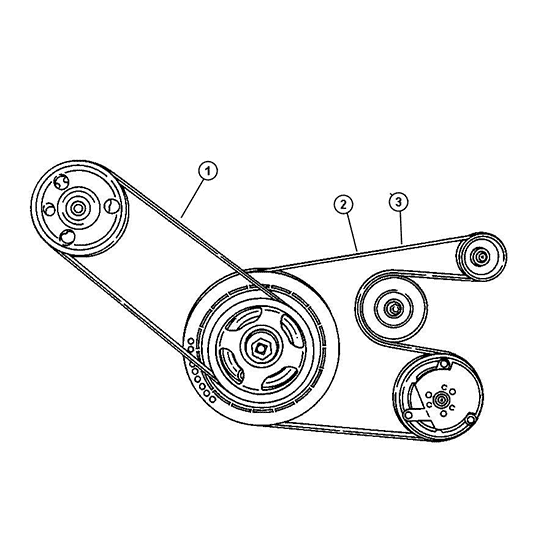 Схема расположения ремня гидроусилителя на Крайслер Вояджер 00-02 годов выпуска