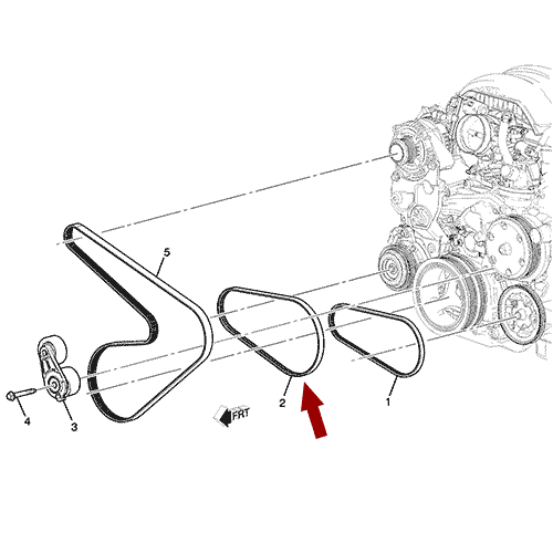 Схема расположения ремня компрессора Cadillac Escalade | Кадиллак Эскалейд 15–18 года выпуска