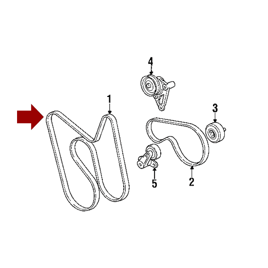 Схема расположения ремня приводного поликлинового на Chevrolet Trailblazer |  Шевроле ТрейлБлейзере 03–08 годов выпуска