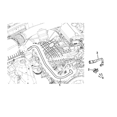Схема расположения шланга клапана рециркуляции картера на Chrysler Town & Country | Крайслер Таун Кантри 13–16 года выпуска