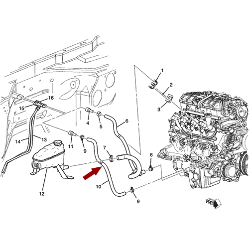 Схема расположения шланга топливной системы Chevrolet Tahoe | Шевроле Тахо 07–14 года выпуска 