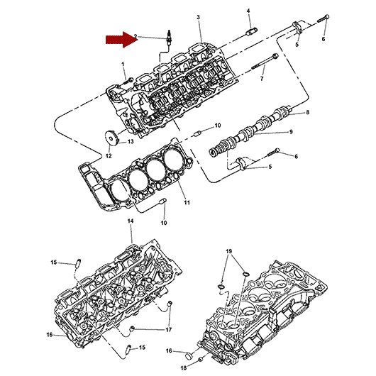 Схема расположения свечи зажигания на Крайслере Аспен 07 годов выпуска